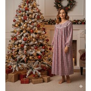 LANZ‎ Red/Blue Hearts Mid Length Tyrolean Gown